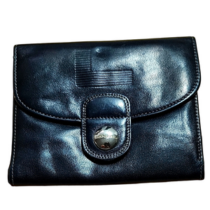 Lancel Black Tri Fold Leather Wallet